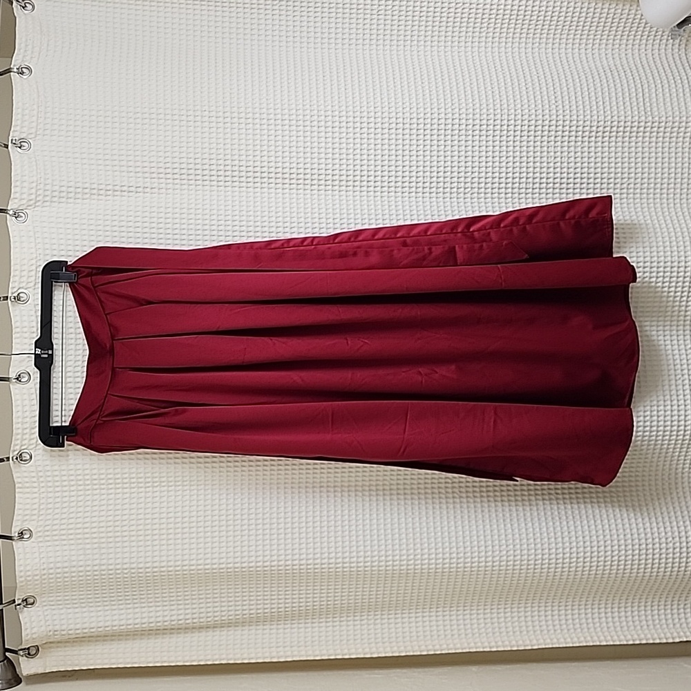 NWT KABAYARE LONG Floor Length Maxi Skirt Deep Red Wine Maroon Semi Satin Finish